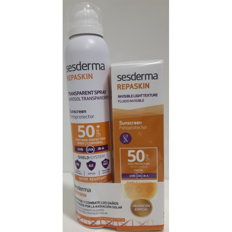 Repaskin Aerosol Transparente Sesderma SPF50 200ml + Fluído Invisible 50ml