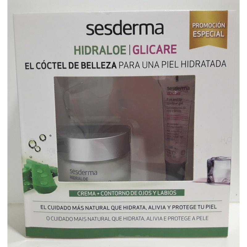 Hidraloe Crema Sesderma 50ml+Glicare Gel Contorno Ojos y Labios 15ml