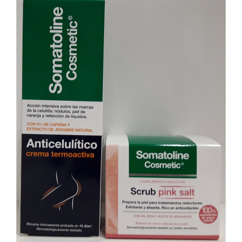 Somatoline Anticelulítico Crema Termoactiva 250ml + Exfoliante Pink Salt de REGALO