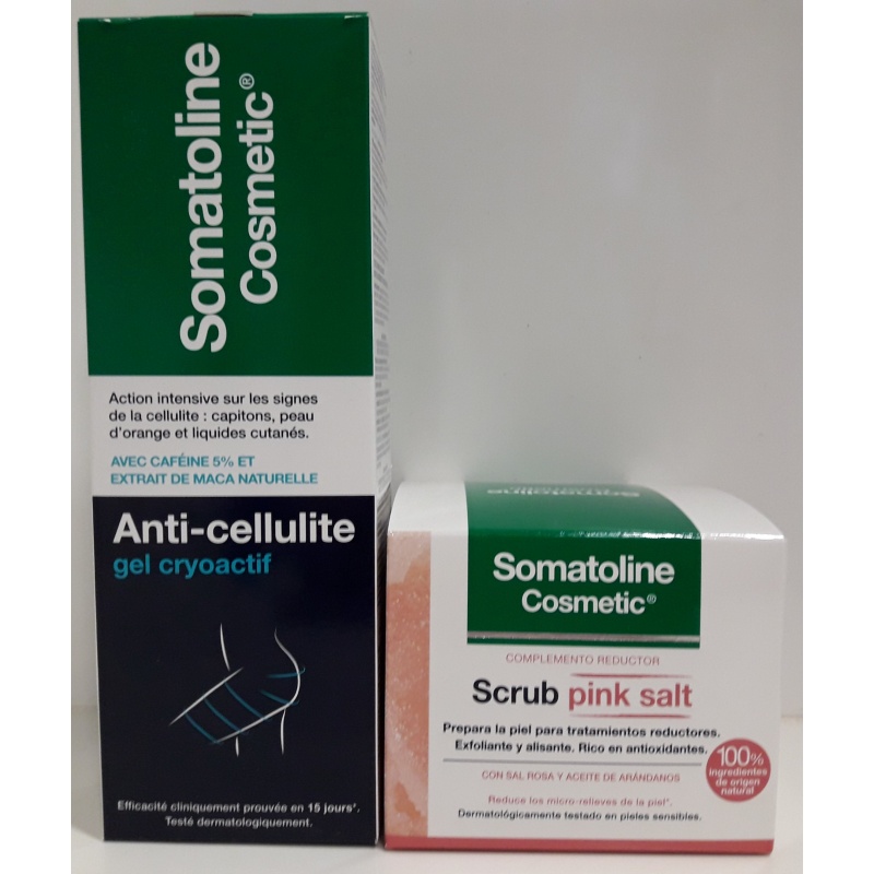 Somatoline Anticelulítico Gel Crioactivo 250ml + Exfoliante Sal Rosa de REGALO