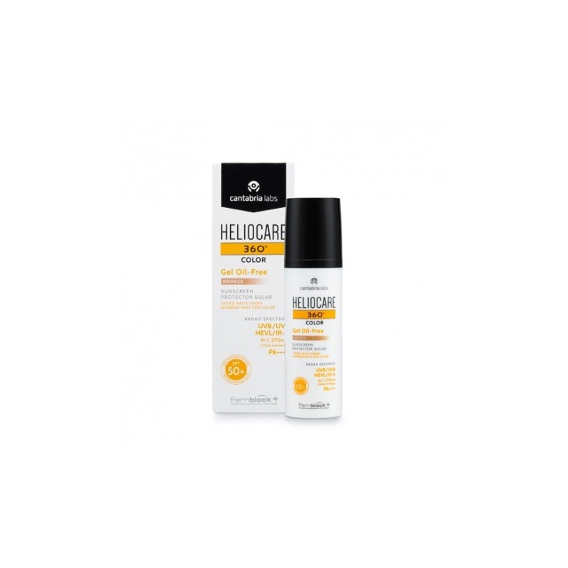 Heliocare 360 SPF50+ Gel Oil Free Color Bronze+Endocare C Oil-Free 7 amp