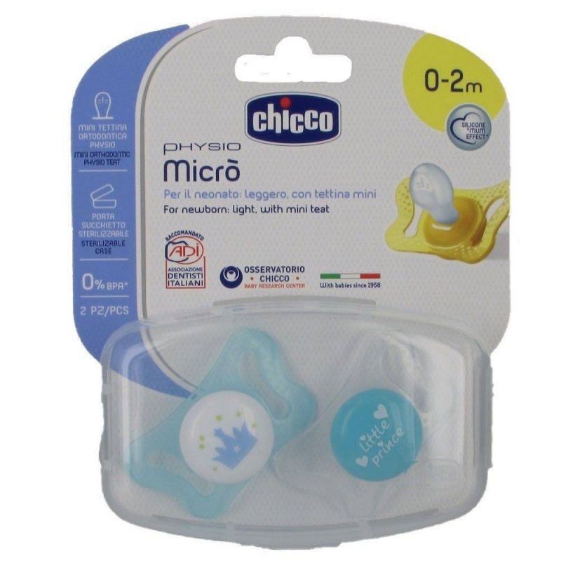 Chicco chupete physio micro 0-2m azul