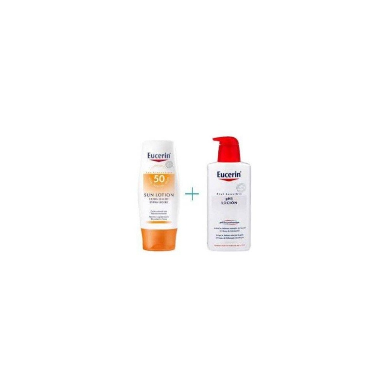 Eucerin sun protection extra-light fps50+ 400 ml + eucerin ph5 regalo