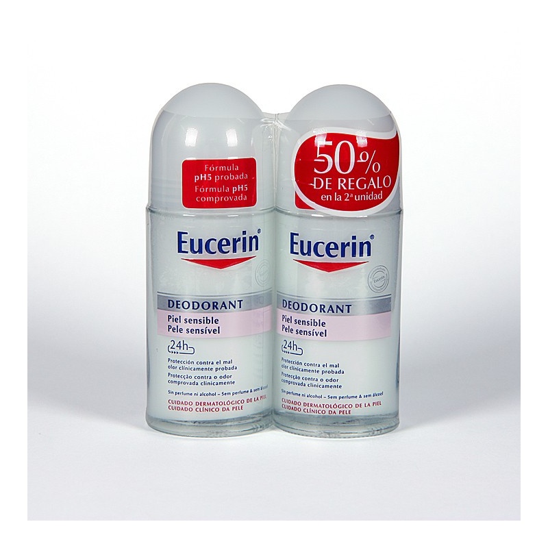 Duplo Desodorante Eucerin roll-on Piel Sensible