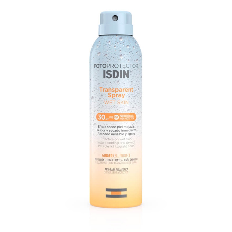 Isdin fotoprotector spf30 wet skin (piel mojada) spray transparente