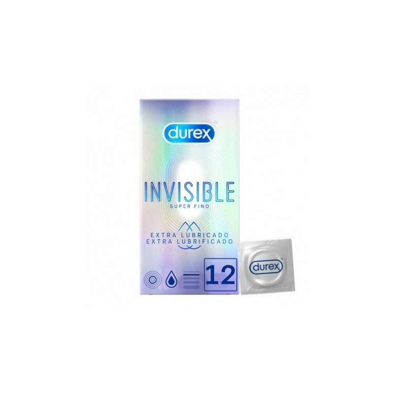 DUREX INVISIBLE EXTRA FINO EXTRA LUBRICADO 12 UNIDADES