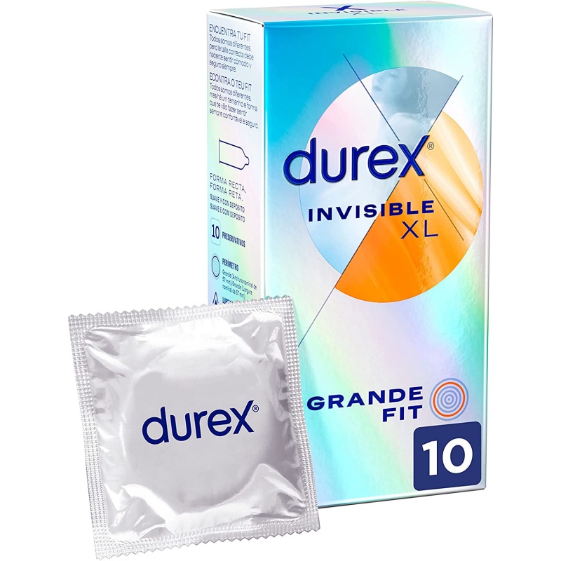 DUREX INVISIBLE XL PRESERVATIVOS 10 UNIDADES