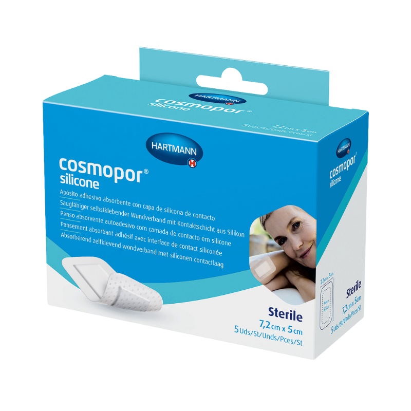 COSMOPOR SILICONE APOSITO ESTERIL 5 UNIDADES 7,2 cm x 5 cm