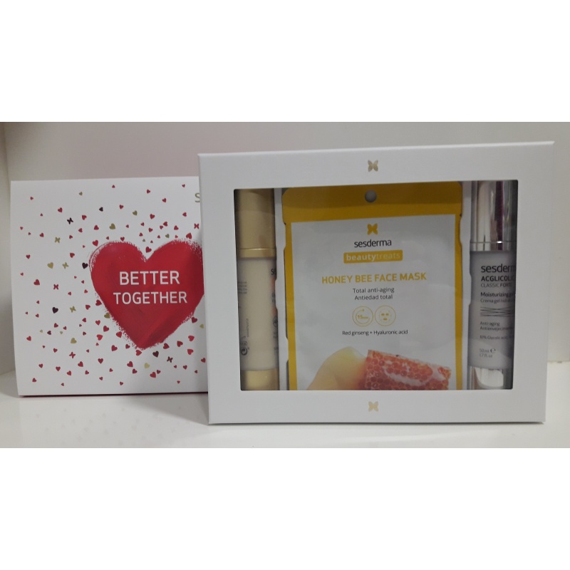 Sesderma Cofre Enamorados C-Vit Radiance Fluído+Ac-Glicolic Crema Gel + Mascarilla Honey