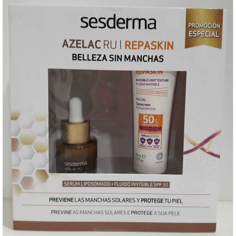 Azelac RU Sérum Sesderma 30ml+Repaskin Fluído Invisible SPF50, 50ml